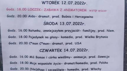 Repertuar Kina Fala w Międzywodziu. Fot. Łukasz Grzejszczak