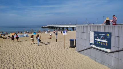 Plaża centralna w Kołobrzegu, wejście nr 20. Fot. Łukasz Grzejszczak Mojeurlopy.pl