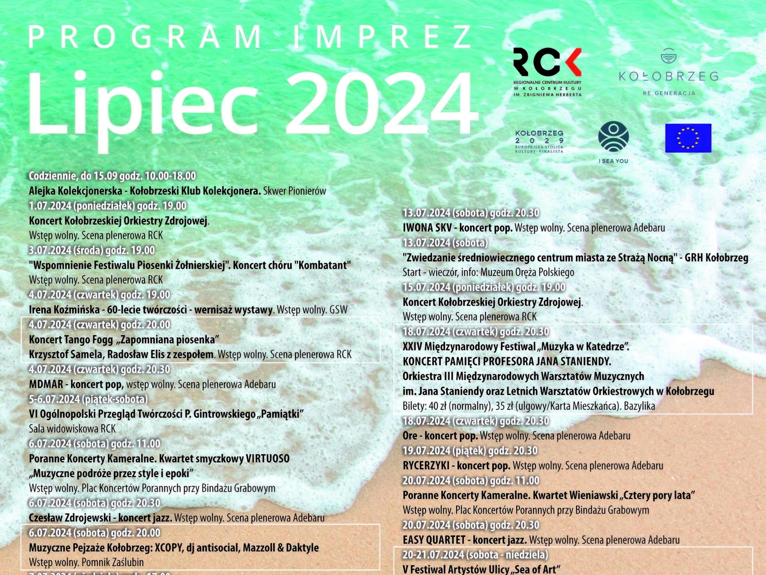 Kołobrzeg - Kalendarz imprez na lipiec 2024 Kołobrzeg - Kalendarz imprez na lipiec 2024
